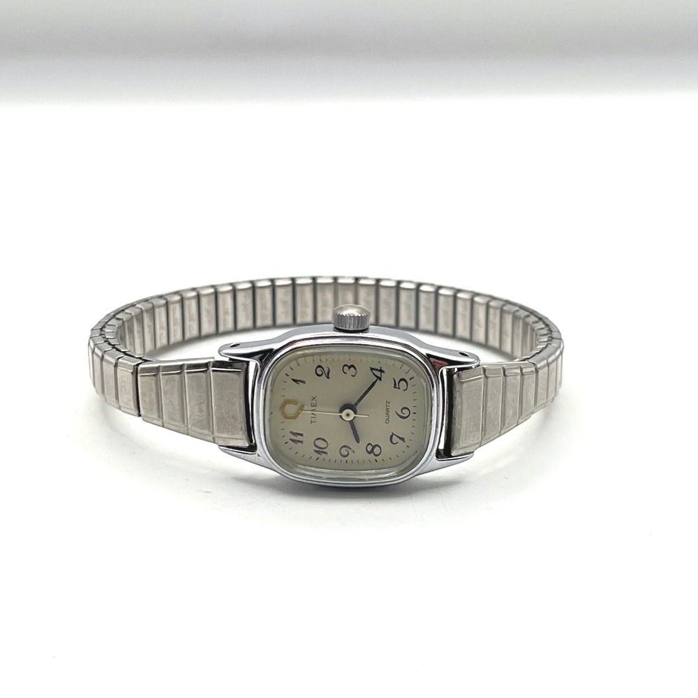 Timex N Cell Womens Quartz Watch Silver Tone Expansion Band Cream Dial 19.8mm